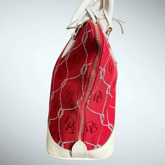 Dooney & Bourke Authenticated Red Canvas / Cream Leather  - Excellent Condition - Picture 3 of 10